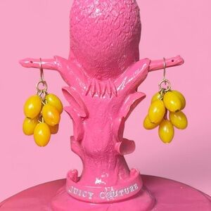 Orange beaded dangly earrings